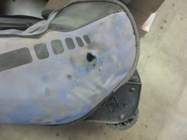 Load image into Gallery viewer, Used Bownet Commander Wheeled EQUIPMENT BAG Purple (HAS HOLE)
