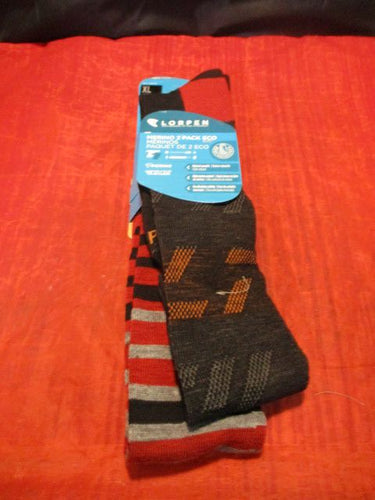 New Ski Sundries Lorpen 2 Pack Merino Ski Socks Adult Size XL