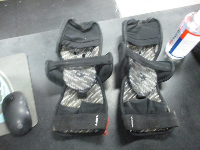 Load image into Gallery viewer, Used STX Black Lacrosse Elbow Pads (Straps Are Worn)
