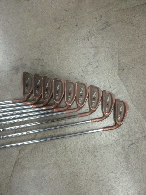 Used PING Eye 2 Beryllium Copper Irons 3-PW-SW Black Dot RH All Matching Serial#