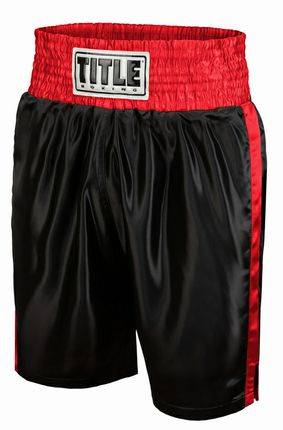 New Title Edge Boxing Trunks 2.0 Black / Red Size Youth Large