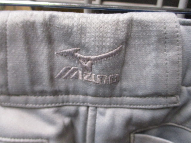 Load image into Gallery viewer, Used Mizuno Grey w/ Black Piping Open Bottom Pants Youth Size Medium - stained
