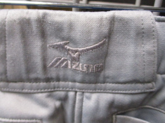 Used Mizuno Grey w/ Black Piping Open Bottom Pants Youth Size Medium - stained