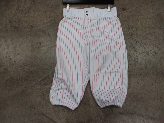 Load image into Gallery viewer, Custom Knicker Baseball Pants White w/ Red Stripes Size XS
