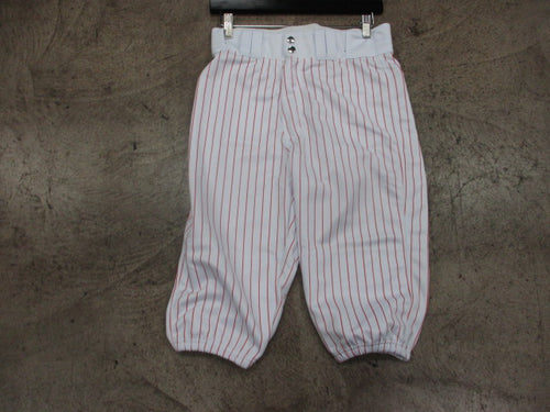 Custom Knicker Baseball Pants White w/ Red Stripes Size Youth Large