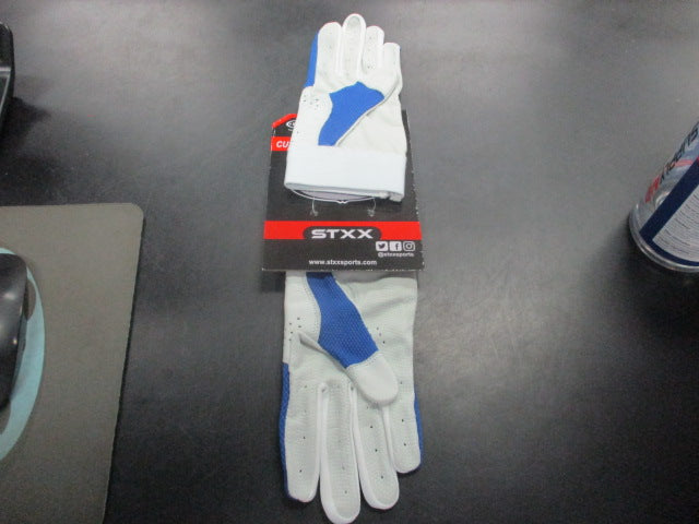 Load image into Gallery viewer, New STXX SheepSkin Leather Batting Gloves Blue/White Size Adult XL
