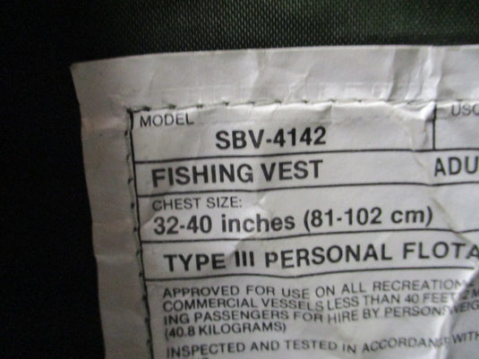Used Vintage Stearns Fishing Life Jacket/ Vest Adult Size Small/Medium