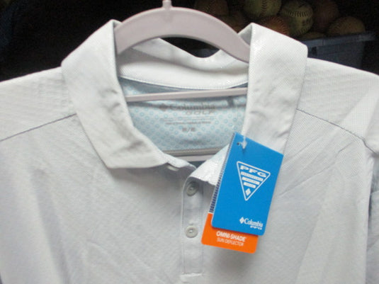 Columbia Omni-Shade Sun Deflector Grey Longsleeve Polo Shirt Adult Size Medium
