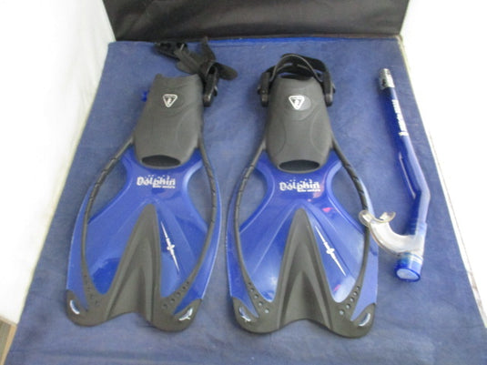 Used Scuba Max Sea Dolphin Fins w/ Snorkel Junior Size XL