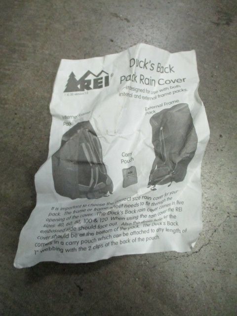 Used REI Duck's Back 100 L Backpack Rain Cover Used REI Duck's Back 100 L Backpack Rain Cover