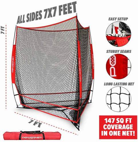 New PowerNet Triple Threat Baseball 3 Way 7' x 7' Batting or Pitching Net