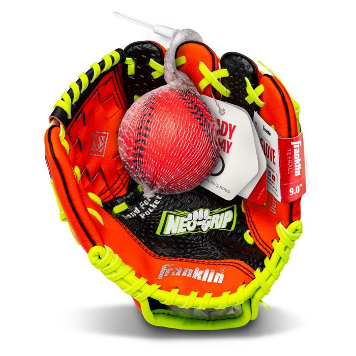 Load image into Gallery viewer, New Franklin Neo Grip 9&quot; Teeball Glove w/ Ball - Red LEFTY
