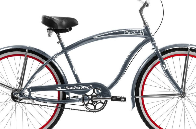 Load image into Gallery viewer, New Micargi Men&#39;s Rover NX3 3-Speed 26&quot; Beach Cruiser - Grey
