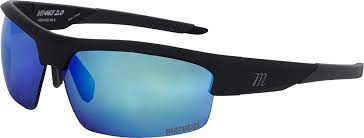 New Marucci MV463Y 2.0 Matte Black Green  w/ Blue Mirror Sunglasses