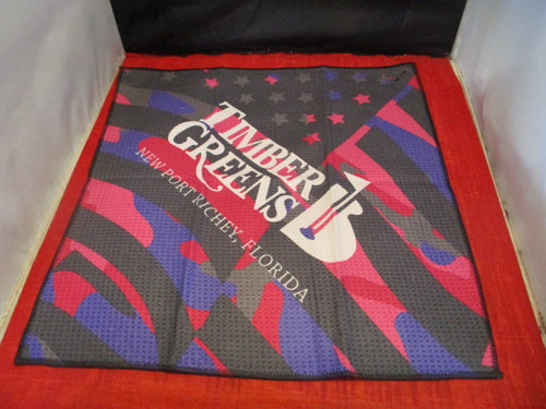Joseph Elliot USA Pink Timber Greens Flag Golf Towel 17