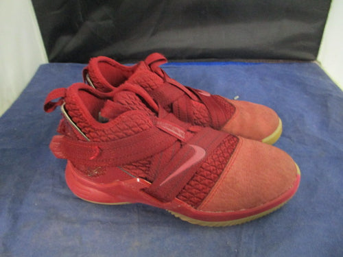 Used Nike Lebron Soldier 12 SFG PS 'Team Red' Shoes Youth Size 1 - stained