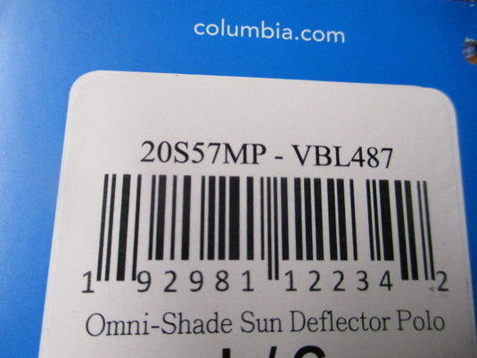 Columbia Omni-Shade Sun Deflector Blue Polo Longsleeve Shirt Adult Size Medium