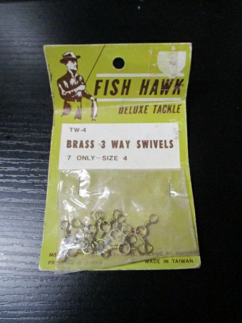 Fish Hawk Deluxe Tackle Brass 3 Way Swivels - 7 ct