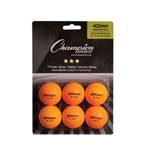 New Champion Orange 3 Star Tournament Table Tennis Ball - 6 Pack