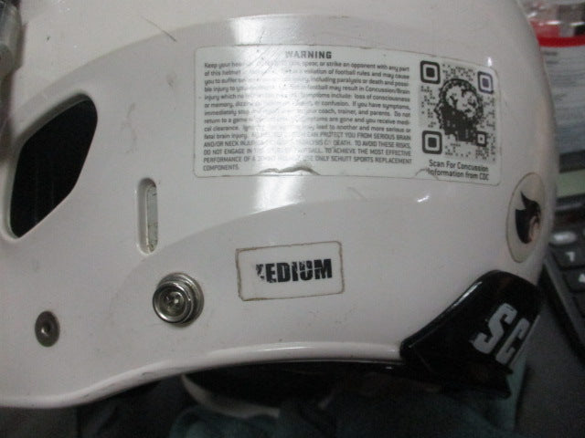 Load image into Gallery viewer, Used Schutt Recruit Hybrid White Youth Medium Football Helmet w/ 1&quot; Jaw Pads

