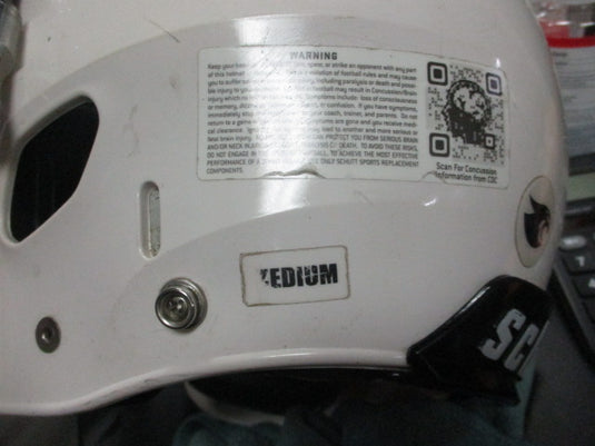 Used Schutt Recruit Hybrid White Youth Medium Football Helmet w/ 1" Jaw Pads