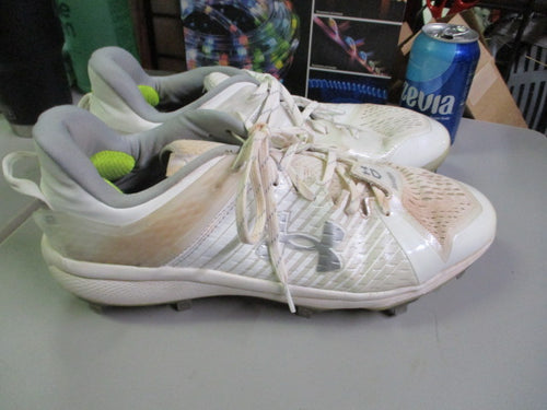 Used Under Armour Yard Metal Baseball Cleats Size 13 - White