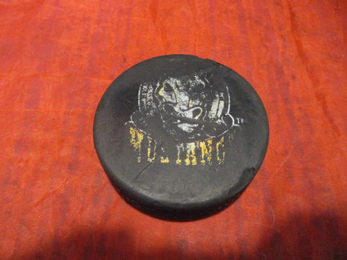 Used Vintage Phoenix Mustangs Player's Bench Hockey Puck - heavy wear
