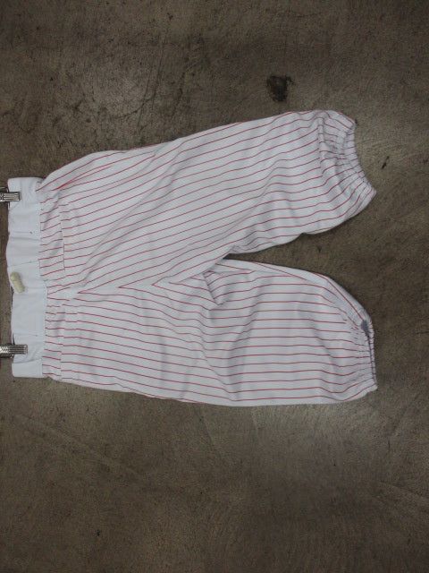 Load image into Gallery viewer, Custom Knicker Baseball Pants White w/ Red Stripes Size Small
