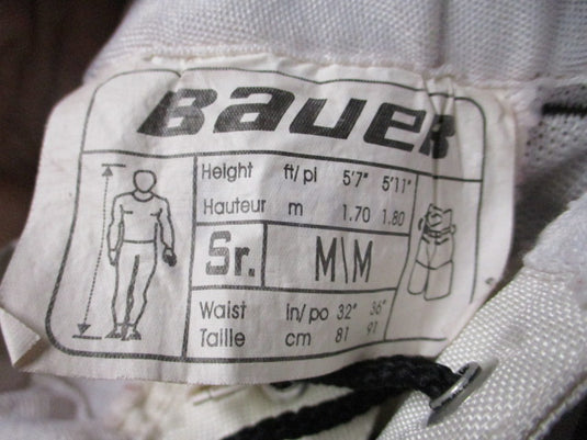 Used Bauer Mission White Hockey Shell Cover Pants Size Medium